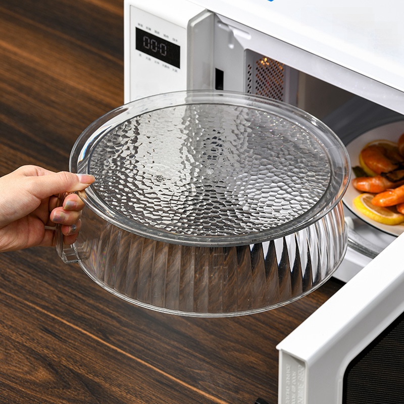 Food Storage Tupperware - 電子レンジセーフプラスチックフードカバー、フードプレートカバー、スプラッシュ & 耐油性、耐熱性、家庭用皿カバー、キッチンツール