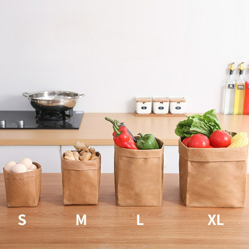 Food Storage Plant - クラフト紙袋 洗える紙製保存袋 再利用可能な食料品袋 食品、果物、野菜、植物、食料品、花、パンの包装用