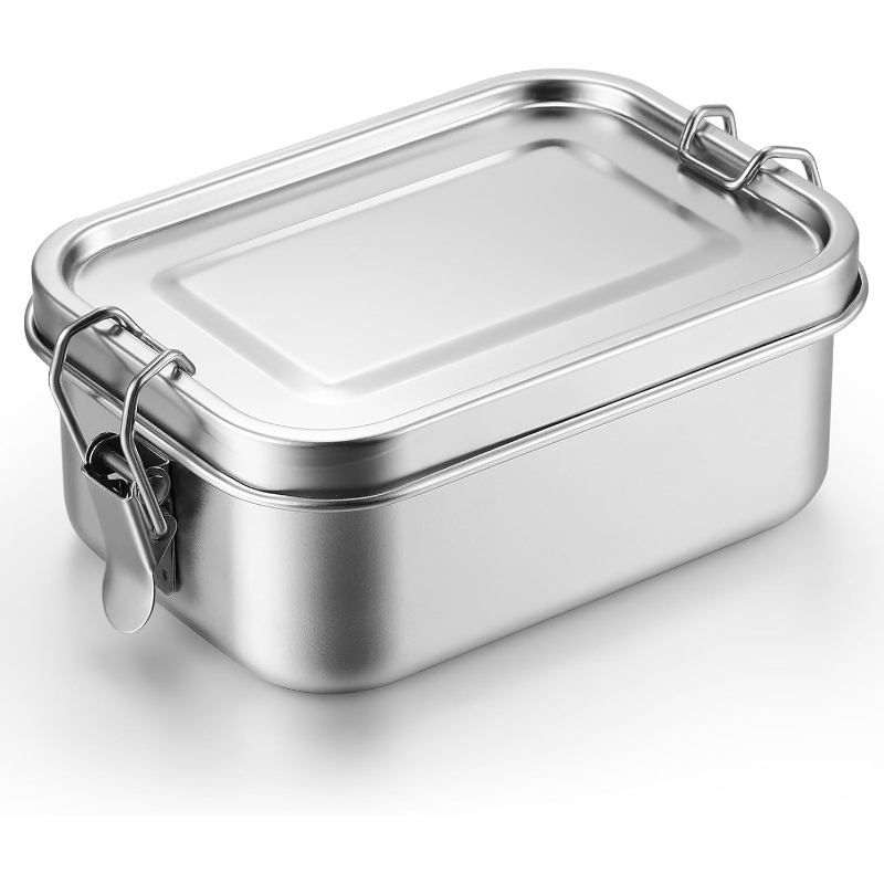 Storage Food Prep - ステンレス製食品保存容器 蓋付き ランチボックス 冷蔵庫オーガナイザー ホットポットプレップボックス アウトドアポータブルミールボックス
