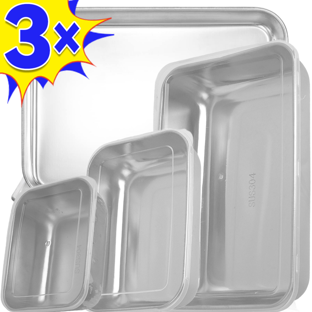Food Storage Ideas - 蓋付きの長方形のステンレス鋼の食品収納ボックス、生鮮食品保存容器、ソーセージ、麺、カバー付きフルーツ皿