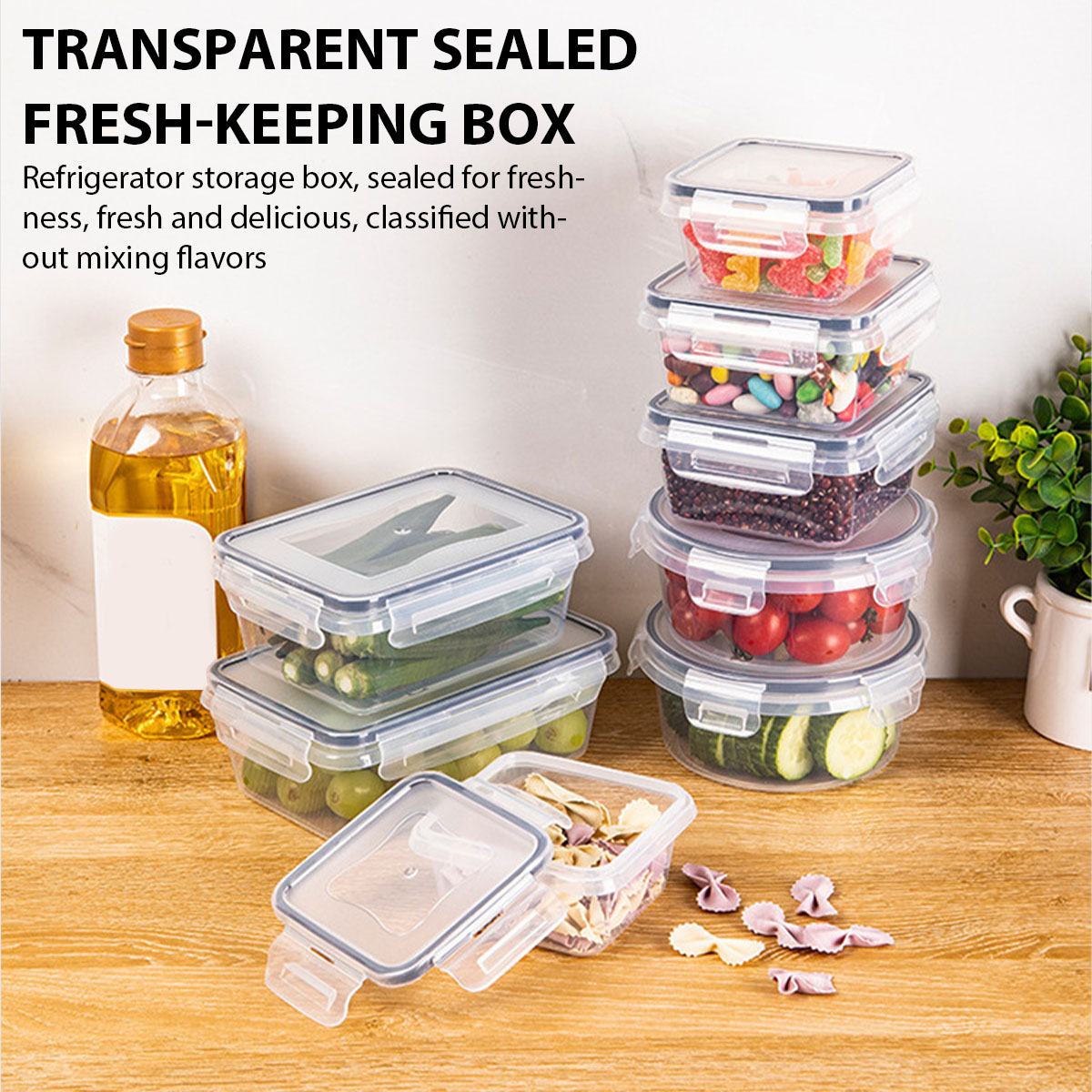Food Storage Vegetables - 24個/セット 食品保存容器セット キッチン食品保存容器 果物野菜&肉類オーガナイザー 旅行 春