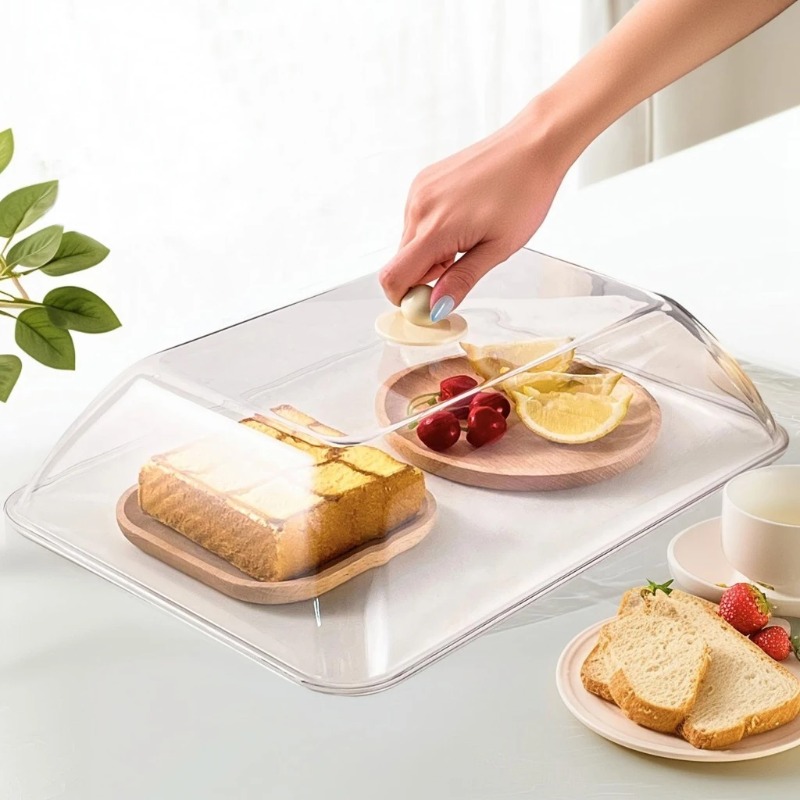 Food Storage In The Kitchen - WORTHBUY 再利用可能なプラスチック製食品カバー クリア防塵&防虫食品鮮度保持カバー 保護蓋 キッチン収納アクセサリー
