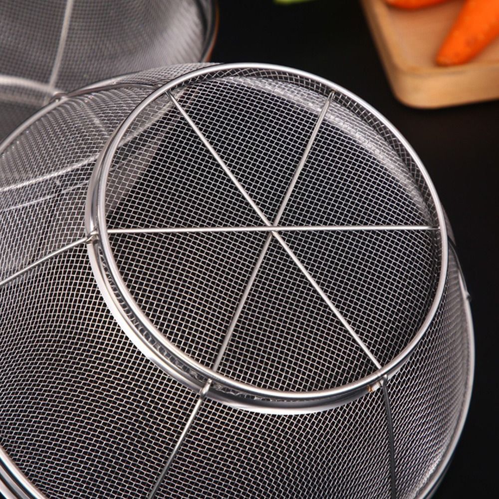 Food Storage Vegetables - ステンレス製の細かいメッシュストレーナー、多機能セルフドレーニングベース付きキッチンザル、野菜・果物洗い用ストレーナーバスケット