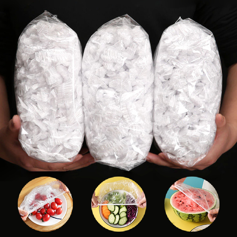 Food Storage Tupperware - 200 個使い捨て食品カバーシャーロットプラスチックラップ弾性食品蓋ナイロン食品カバーナイロンカバー