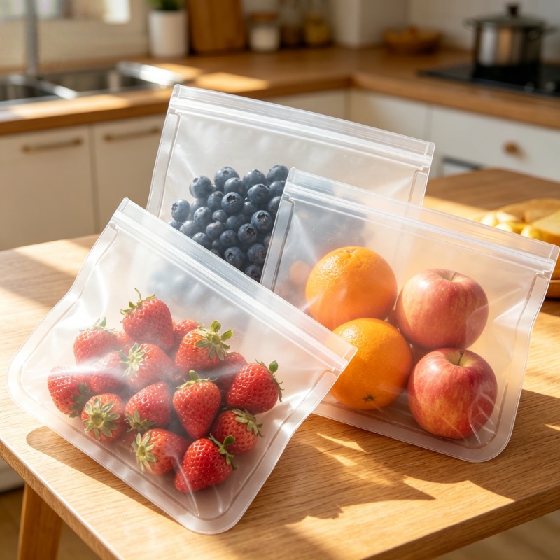 Food Storage Tupperware - シリコン製食品保存容器 再利用可能な食品保存袋 ランチバッグ スタンドアップジップロックバッグ カップ型生鮮食品漏れ防止容器