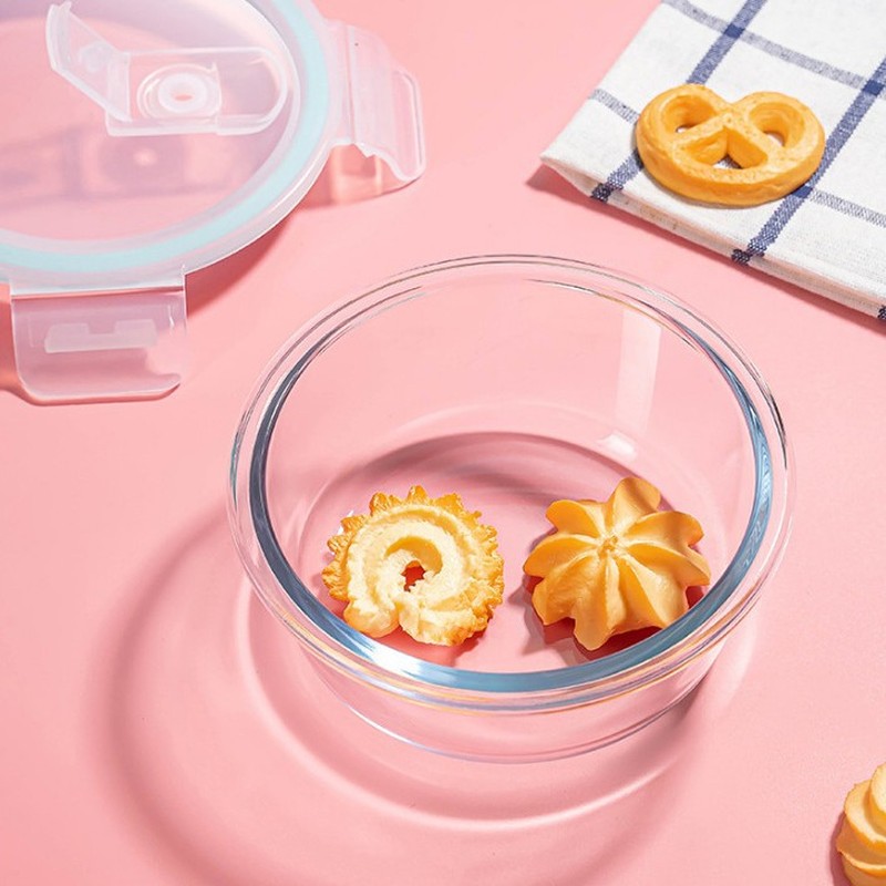 Storage Food Prep - ホームキッチンミニマリストガラス製ランチボックス電子レンジ対応食品保存容器オフィスワーカー向け食事準備フルーツフレッシュキーパー