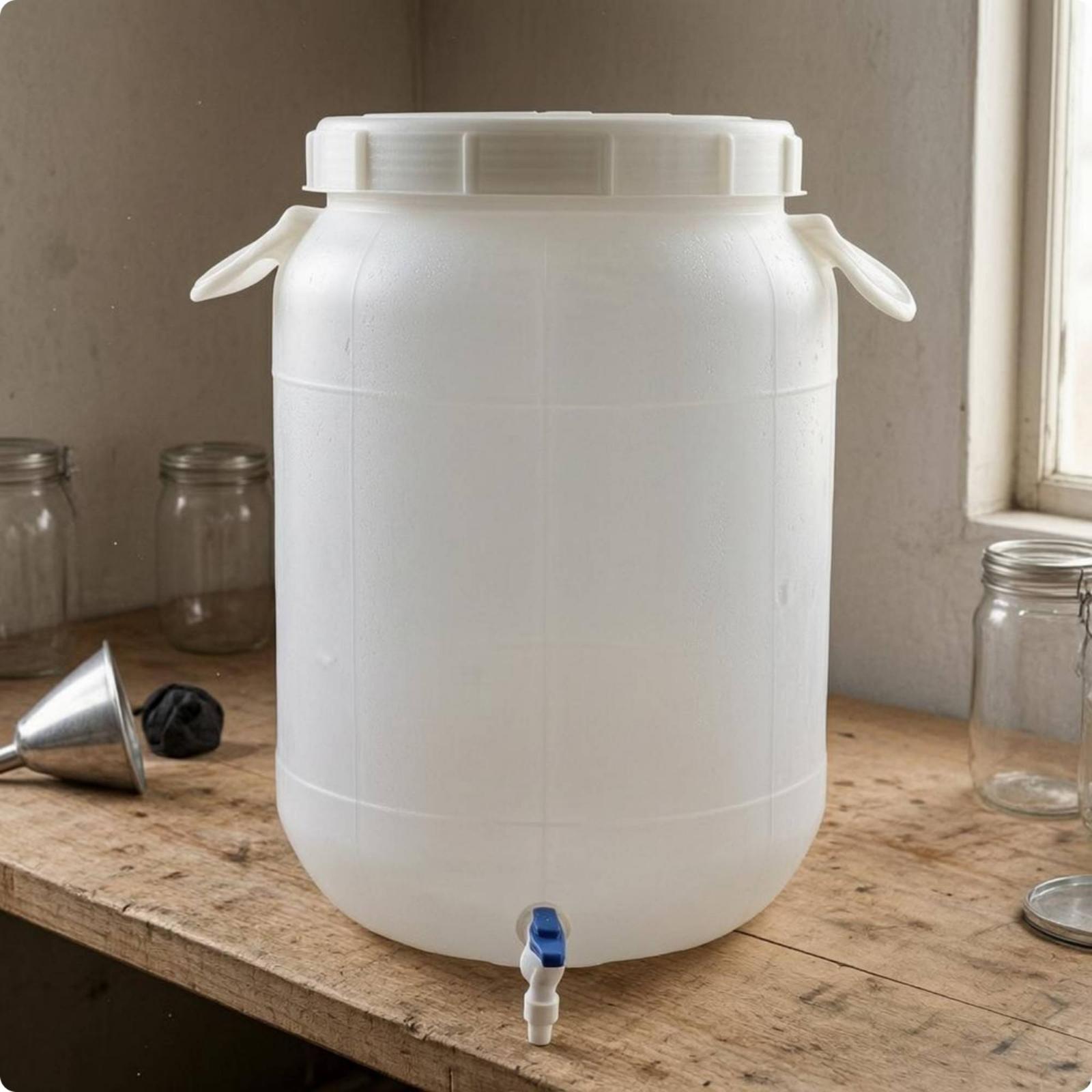 Food Storage Usa - 食品グレードのプラスチック製収納バレル、耐久性のある厚みのある容器、多目的に使える蛇口付き水桶