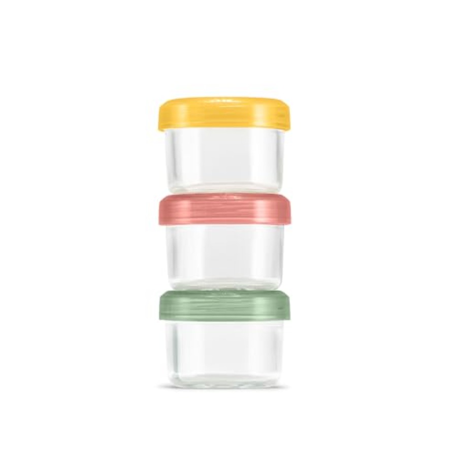 Food Storage Usa - カラーロックガラス製ミールプレップセット、漏れ防止ガラス製食品保存容器、気密BPAフリープラスチック蓋付き、食器洗い機、電子レンジ対応