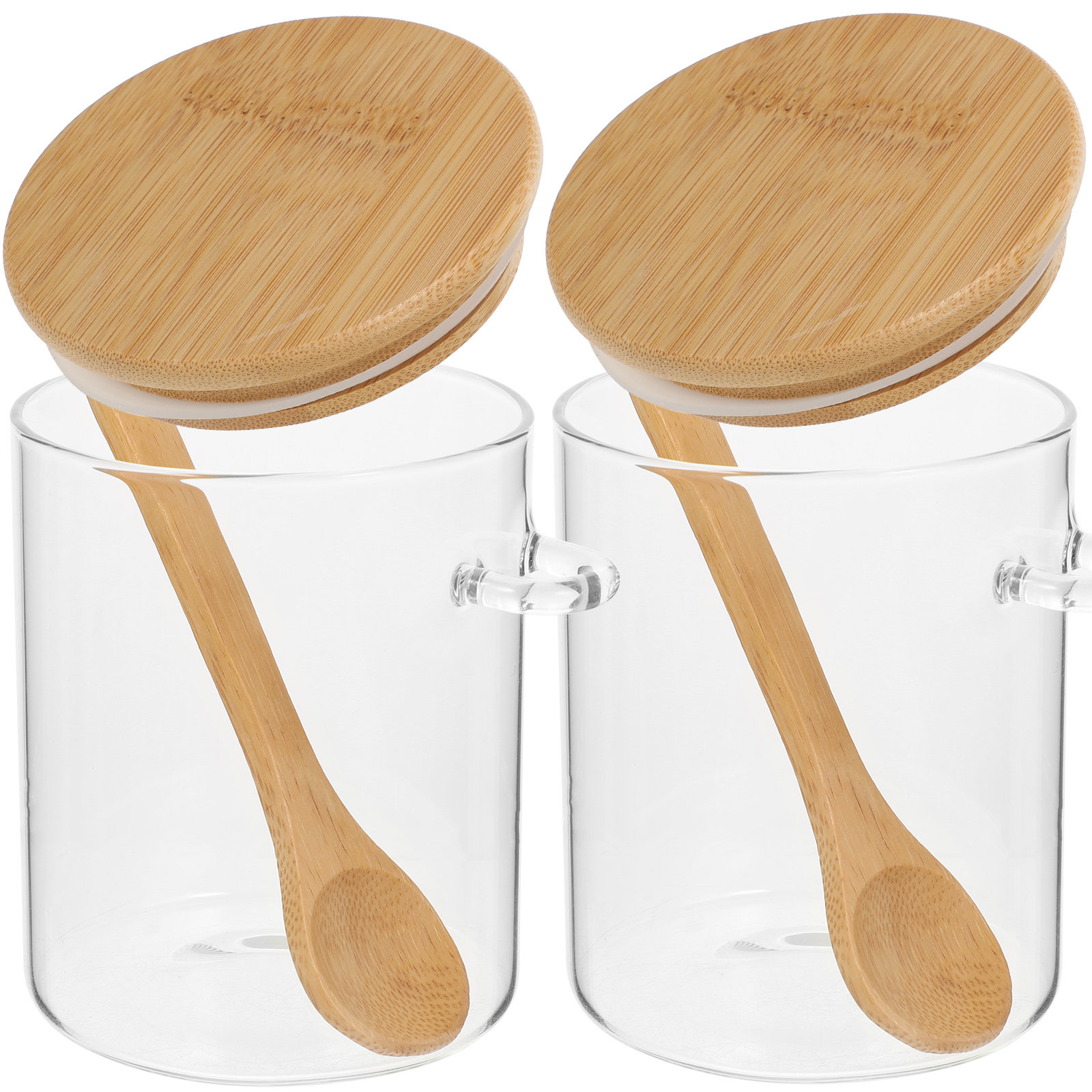 Food Storage In The Kitchen - 2個入り小麦粉砂糖保存容器透明食品瓶キッチンジャーガラス茶瓶