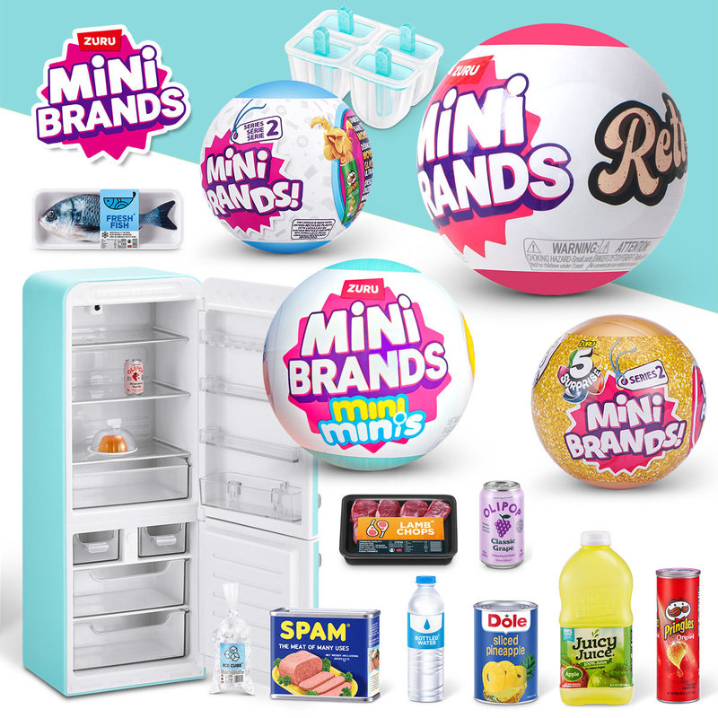 Food Storage Kits - ZURU MINI BRANDS リアルなミニチュア冷蔵庫フードセットおもちゃボールブラインドボックスハウスプレイ子供用おもちゃドールハウスデコレーションコレクター向け