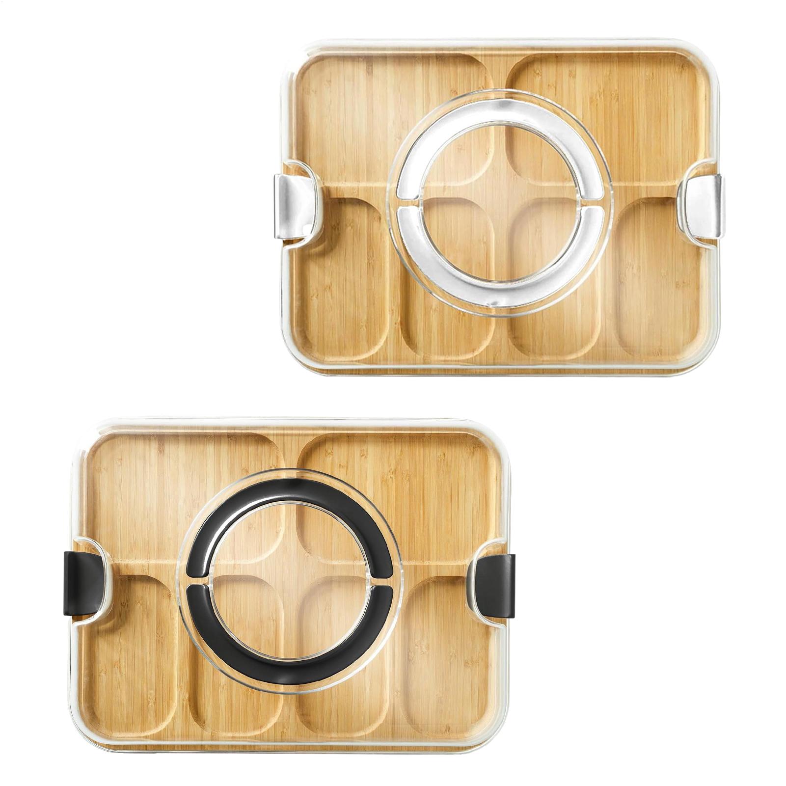 Food Storage In The Kitchen - キッチン用まな板 木製カッティングボード キッチン用品 収納容器 蓋付きサービングトレイ シャルキュトリーフード用