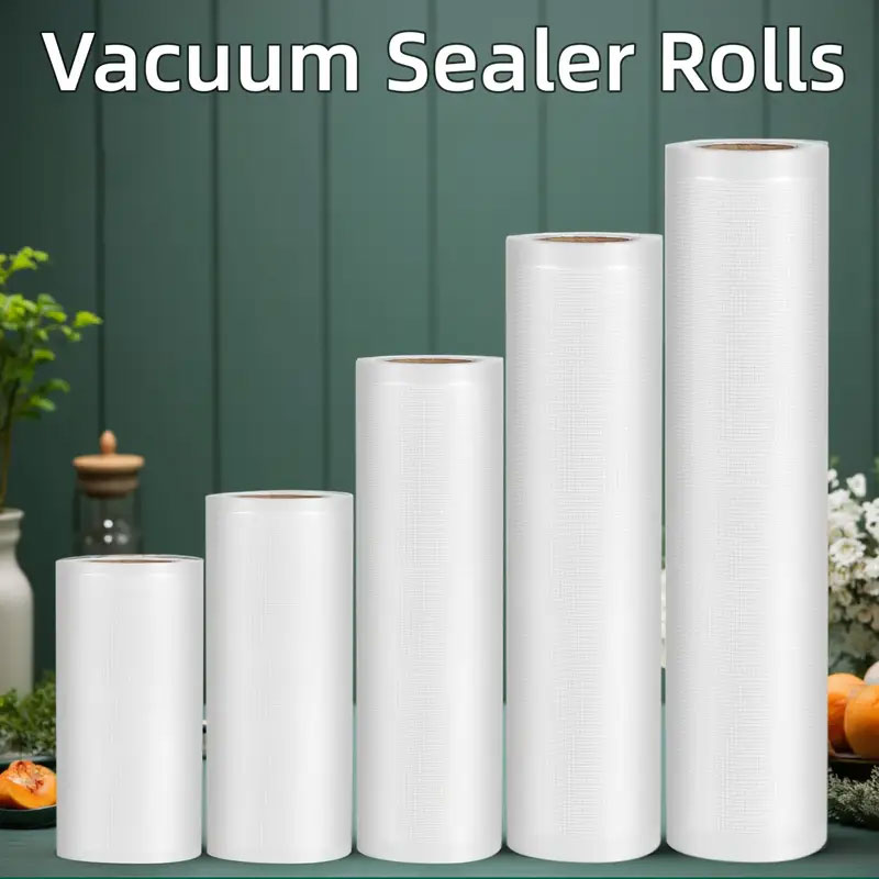 Food Storage Vacuum Sealer Machine - 500CM真空シーラーバッグロール、滑り止めメッシュデザイン、食品保存用厚手プラスチック、真空シーラーマシン用鮮度保持包装