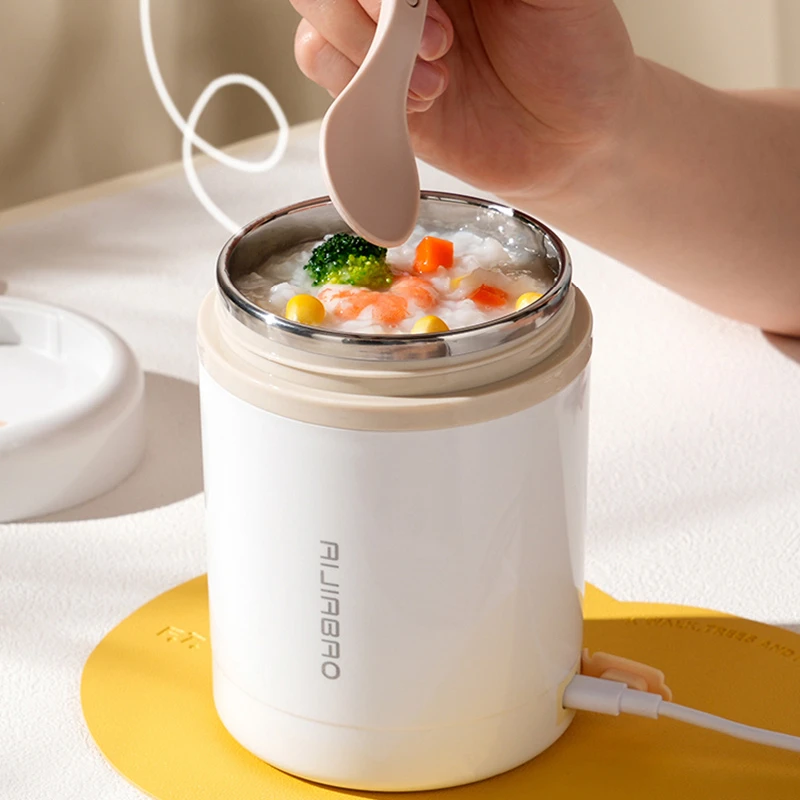 Food Storage Tupperware - 600 ミリリットル USB 電気加熱弁当箱ポータブルピクニックミルクドリンク食品ヒーターステンレス鋼食品ウォーマー容器 5V 12V