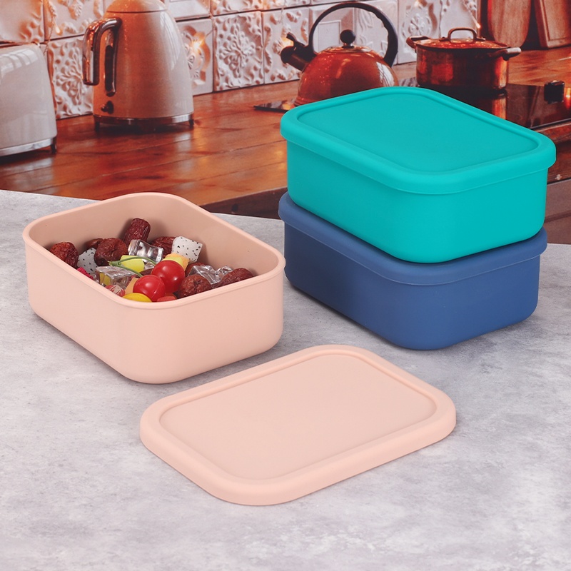 Food Storage Tupperware - YONG HAO シリコン製弁当箱 長方形 漏れ防止ランチ容器 電子レンジ対応