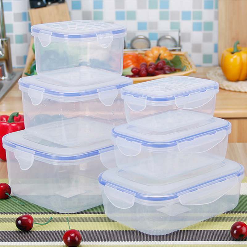 Food Storage Tupperware - プラスチック弁当箱子供用弁当箱食品保存容器学校オフィスワーカー屋外ピクニックスナック食事電子レンジ 6 サイズ