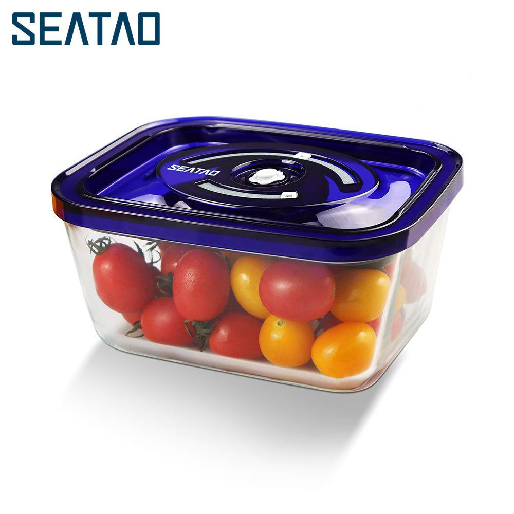 Storage Food Prep - Seataoガラス食品収納コンテナは、食事の準備をしている蓋付きの真空シーラー気密ストレージコンテナを保存します
