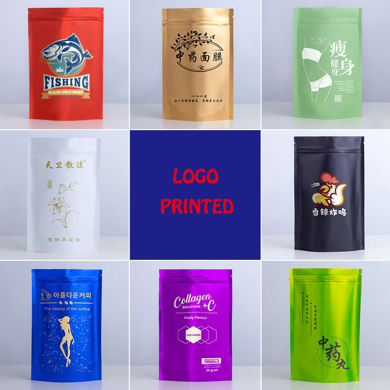 Food Storage Plant - 再封可能なアルミ箔ジップロックバッグ、カスタム印刷、コーヒー・紅茶・砂糖保存用ポーチバッグ、小さな白い箱にロゴ印刷