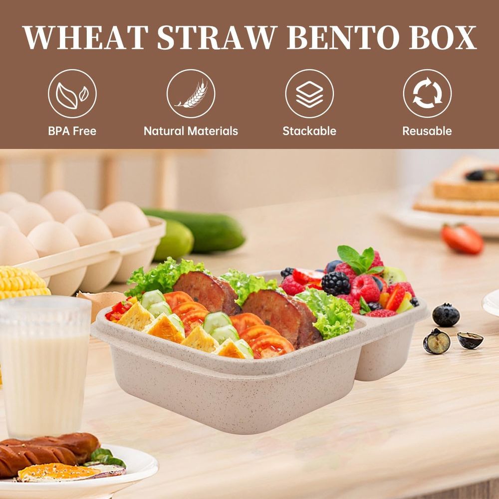 4パック弁当箱、2つのコンパートメント付き食事準備容器、蓋付 - Storage Food Prep のレビューと価格