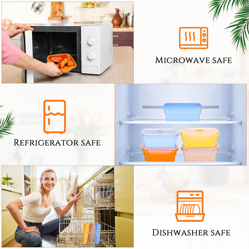折りたたみ式食品保存容器 蓋付きシリコンランチボックス フー - Food Storage Tupperware のレビューと価格