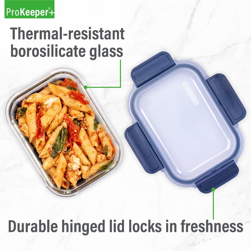 2.8カップガラス製食品保存容器、シリコンベースと気密ロック - Storage Food Prep のレビューと価格