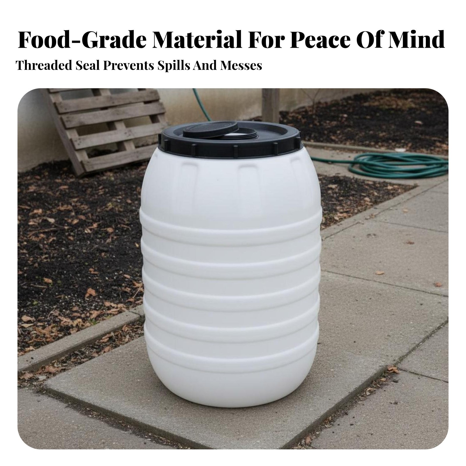 食品グレードのプラスチック製バレル、気密性のある蓋付き、食品 - Food Storage Usa のレビューと価格