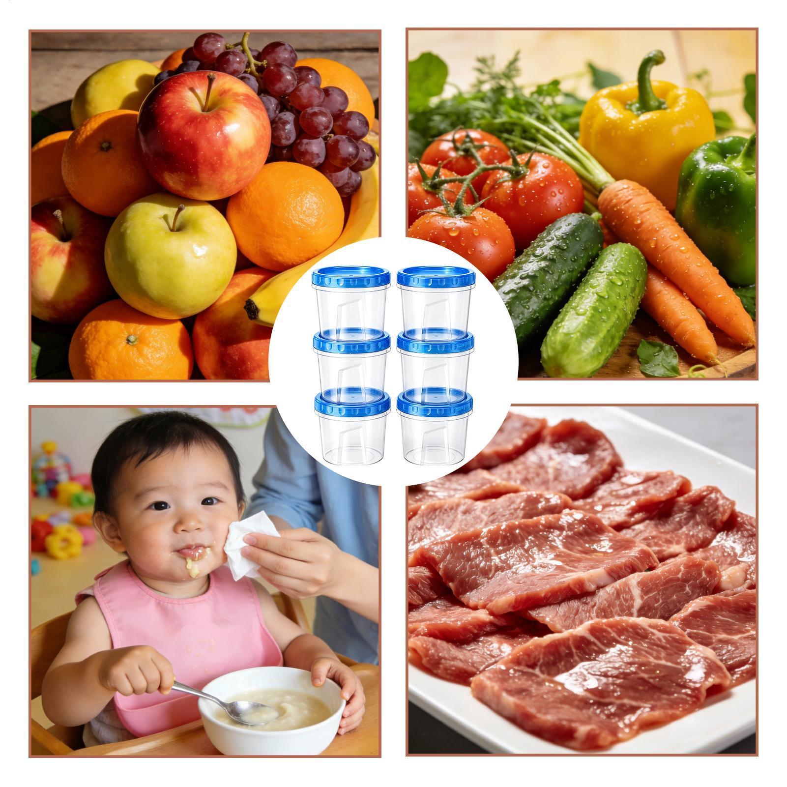 冷凍庫用食品保存容器 6個入り 16オンス 漏れ防止 積み重 - Food Storage In The Kitchen のレビューと価格