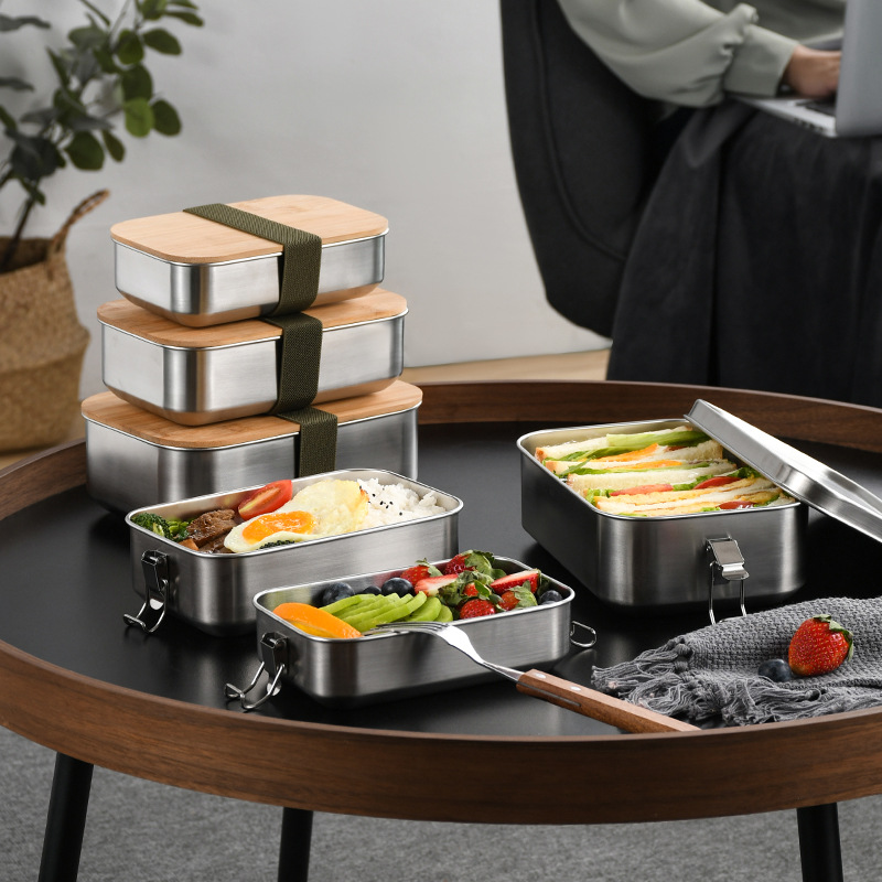 ステンレス鋼弁当箱和風バックルポータブルタッパーウェア食品保 - Food Storage Tupperware のレビューと価格