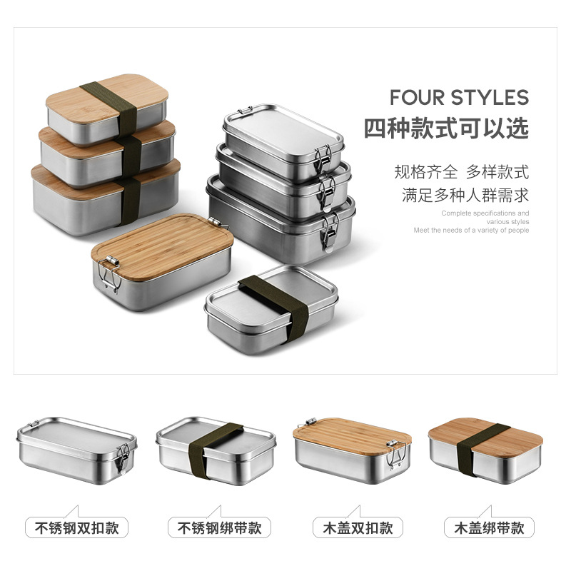ステンレス鋼弁当箱和風バックルポータブルタッパーウェア食品保 - Food Storage Tupperware のレビューと価格