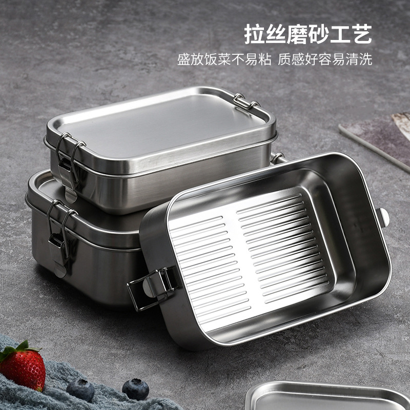 ステンレス鋼弁当箱和風バックルポータブルタッパーウェア食品保 - Food Storage Tupperware のレビューと価格