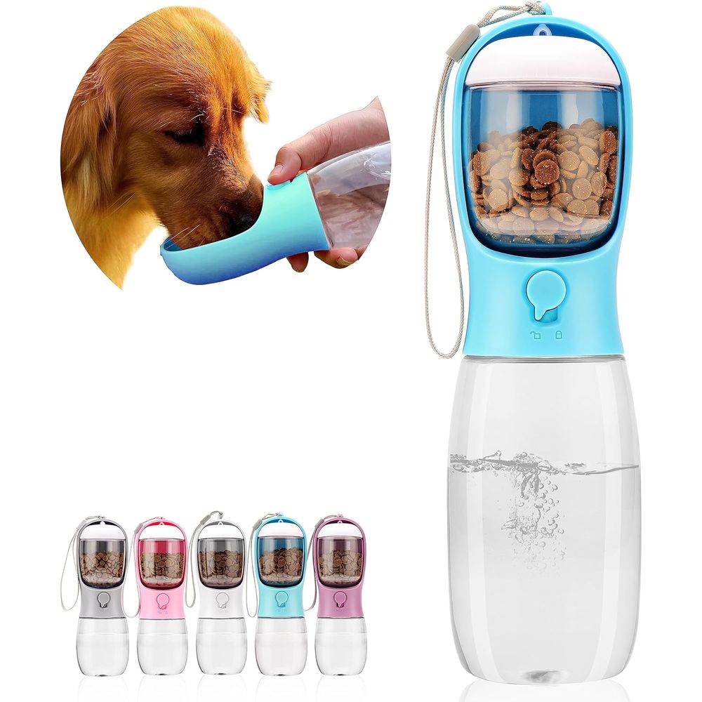犬用ウォーターボトル（フードコンテナ付き）、携帯用漏れ防止ペ - Food Storage Essentials のレビューと価格