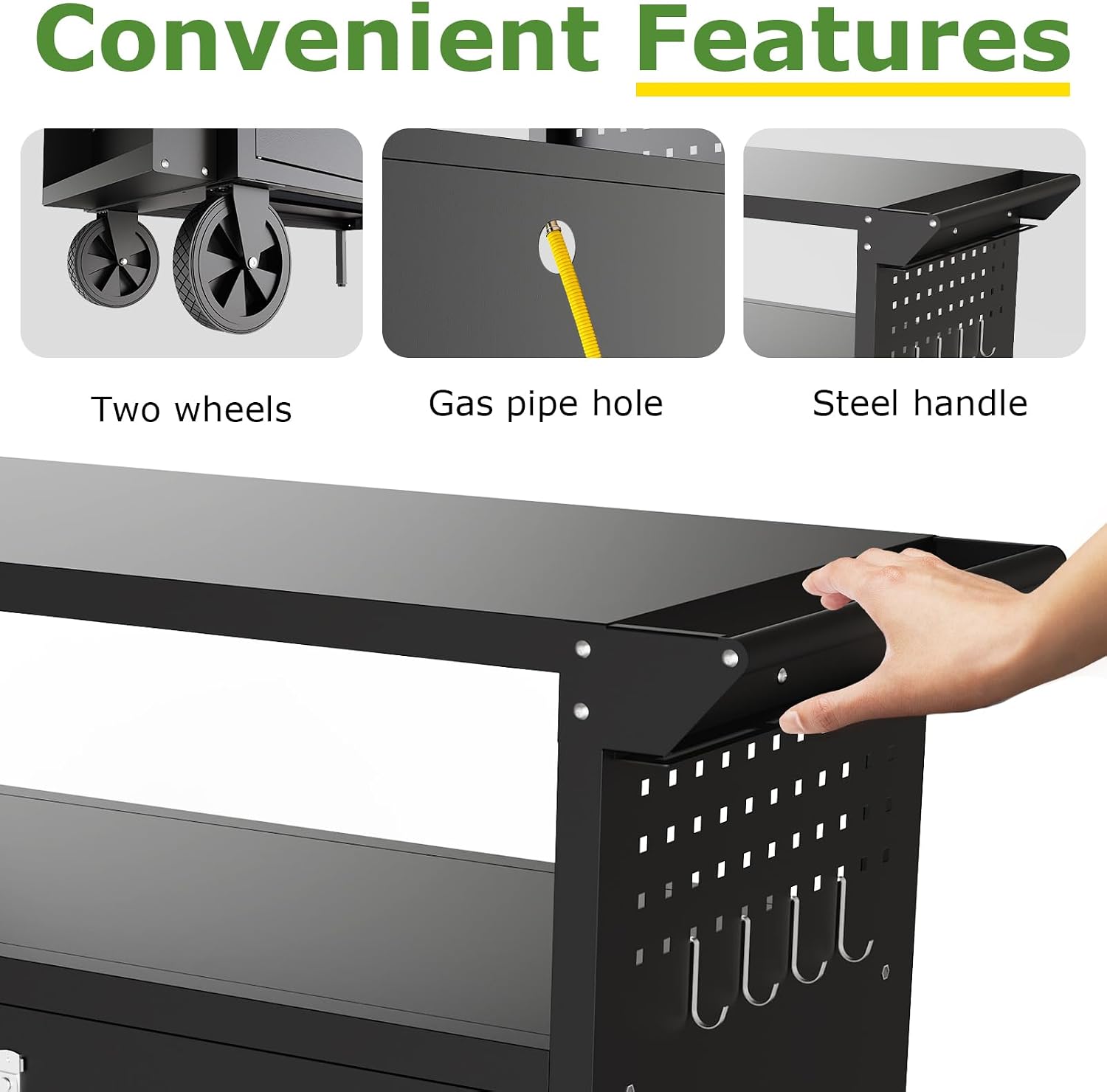 屋外グリルカートテーブル、収納付きキッチンアイランド、ホイー - Food Storage In The Kitchen のレビューと価格