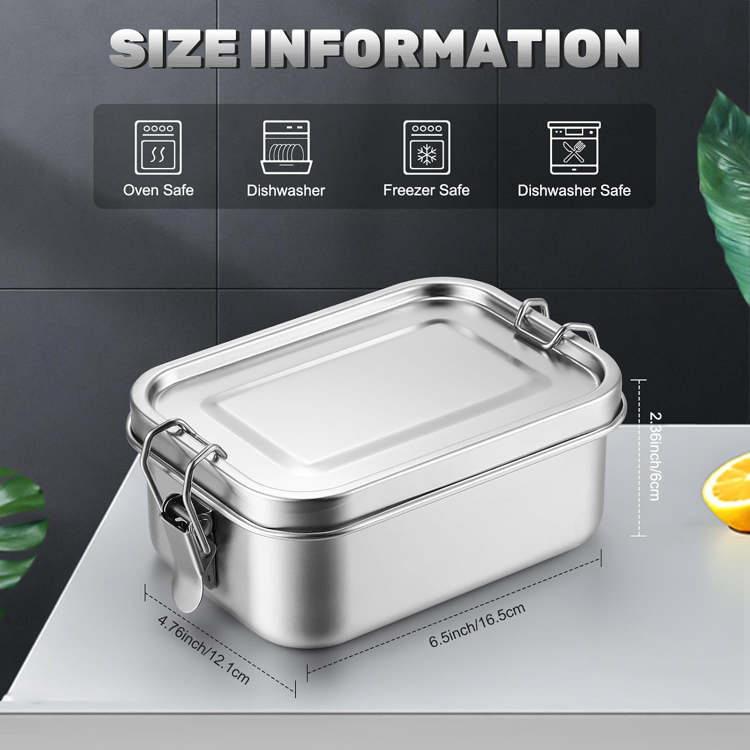 ステンレス製食品保存容器 蓋付き ランチボックス 冷蔵庫オー - Storage Food Prep のレビューと価格