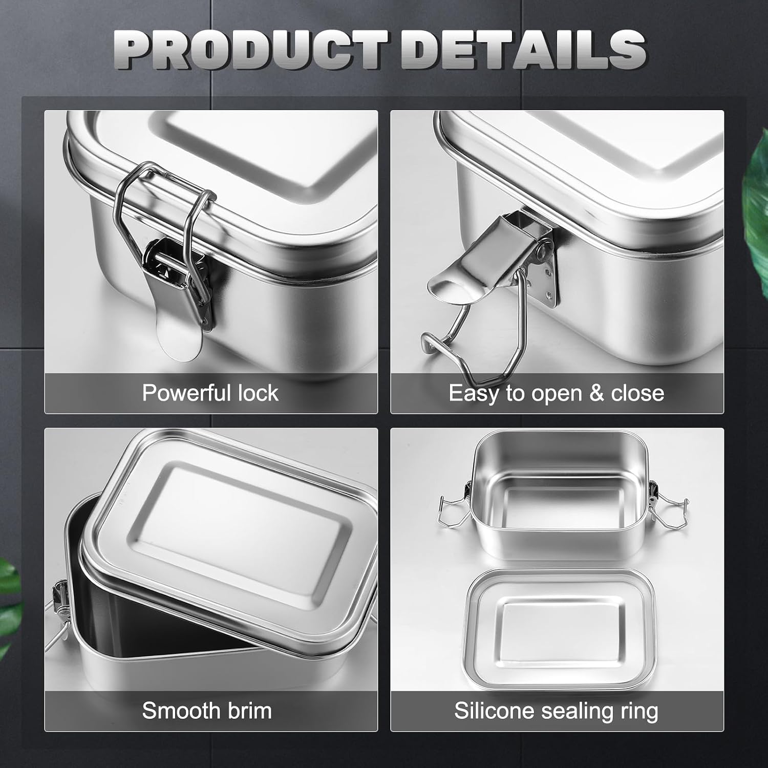ステンレス製食品保存容器 蓋付き ランチボックス 冷蔵庫オー - Storage Food Prep のレビューと価格