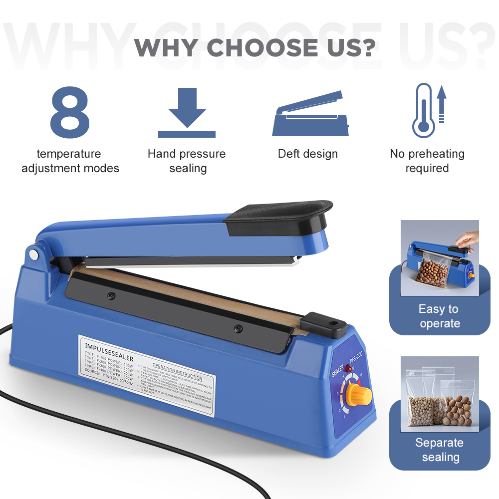 インパルスシーラーマシン キッチン食品プラスチック手動シーリ - Food Storage Vacuum Sealer Machine のレビューと価格