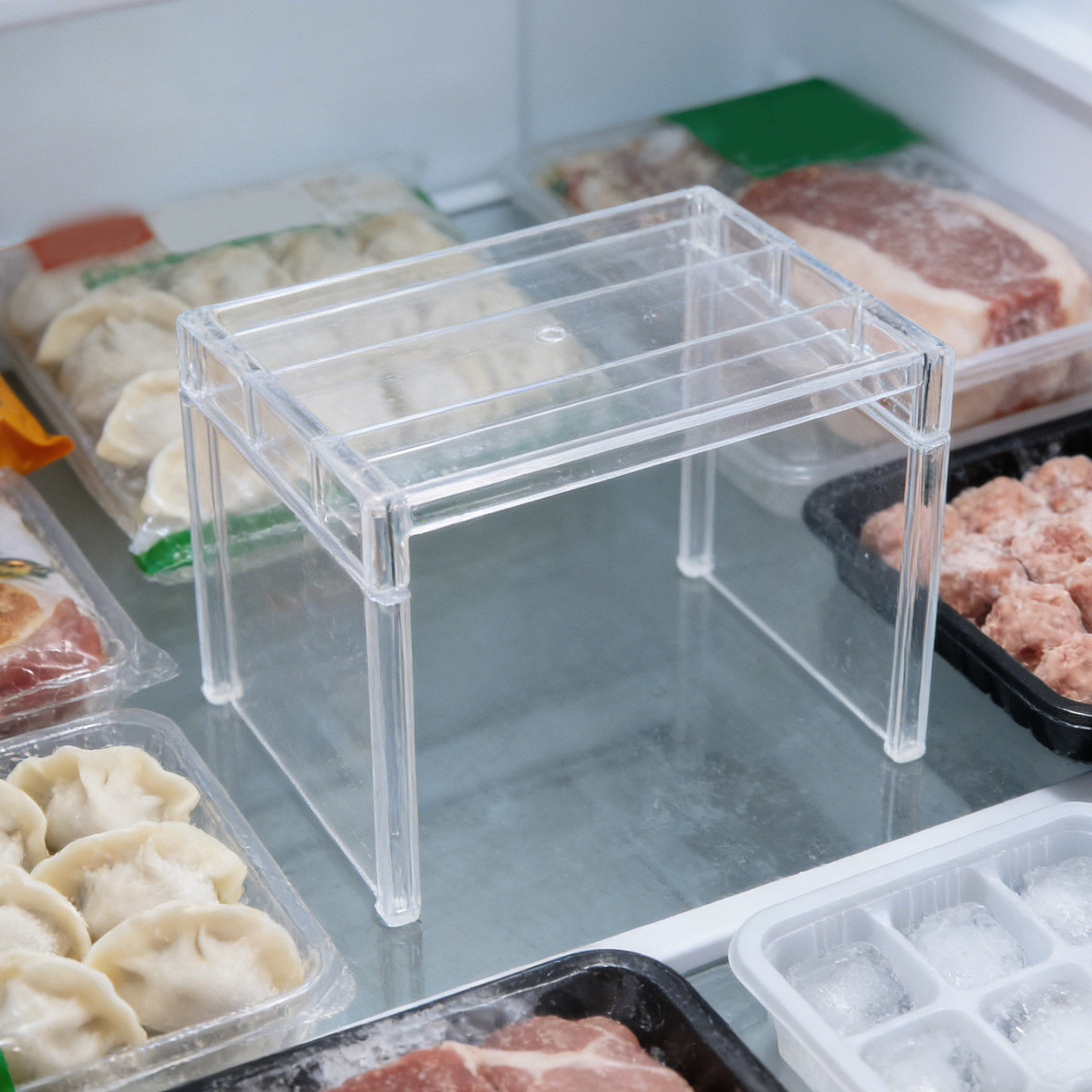 2個入り冷蔵庫オーガナイザーシェルフ、透明収納ラック、冷凍庫 - Food Storage Cabinet For Kitchen のレビューと価格