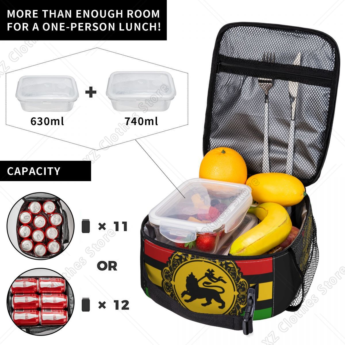 ラスタライオンレゲエ音楽ルーツロックレゲエ断熱ランチバッグ女 - Food Storage Roots のレビューと価格
