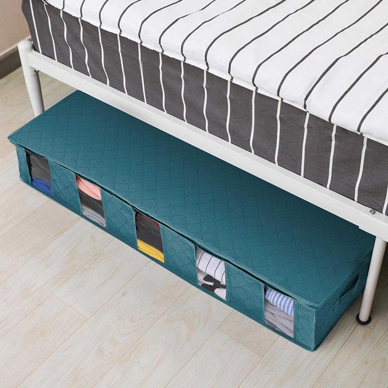 ベッド下防塵収納オーガナイザー ジッパー付きコンパートメント - Food Storage Under Bed のレビューと価格