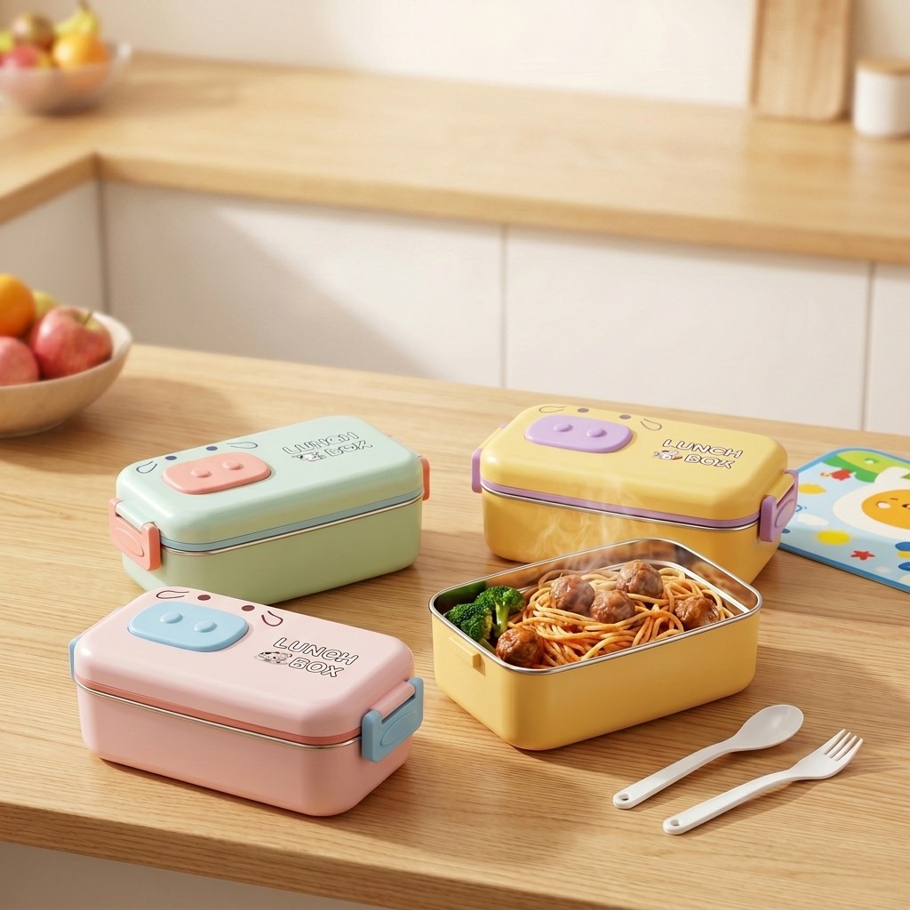 304ステンレス製弁当箱、漏れ防止仕切り付き子供用ランチボッ - Food Storage Cabinet For Kitchen のレビューと価格