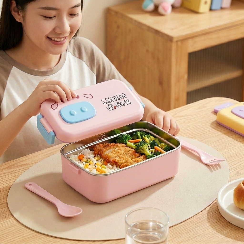 304ステンレス製弁当箱、漏れ防止仕切り付き子供用ランチボッ - Food Storage Cabinet For Kitchen のレビューと価格