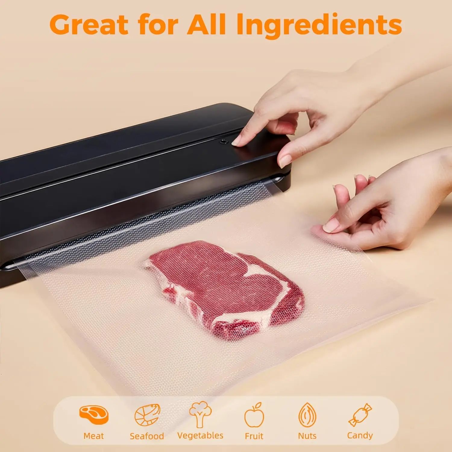 真空シーラーバッグ 8x50ロール 2パック フードセーバー - Storage Food Prep のレビューと価格