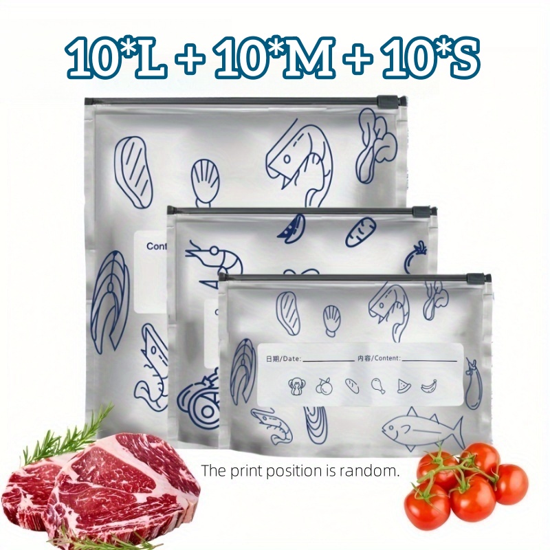 10/60 個アルミ箔保存袋冷凍庫密封オーガナイザー食品包装 - Food Storage Essentials のレビューと価格