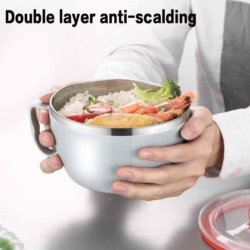 ポータブルステンレス鋼蓋付きインスタントラーメンボウル二重断 - Food Storage Tupperware のレビューと価格