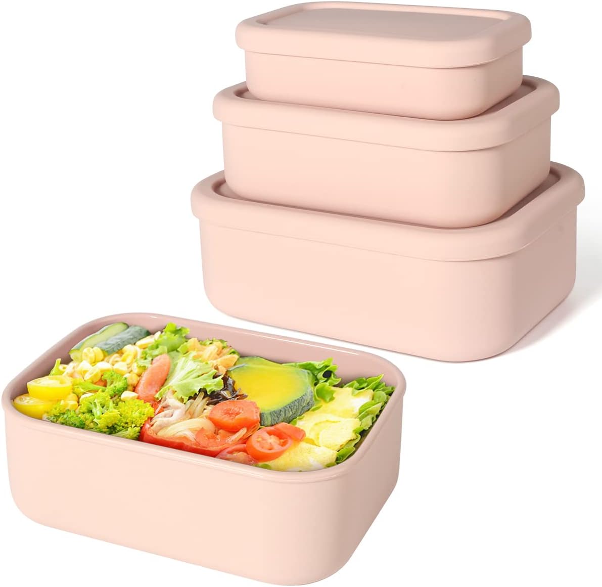 シリコン弁当箱ランチコンテナ、YONGHAO漏れ防止ランチコ - Food Storage Tupperware のレビューと価格