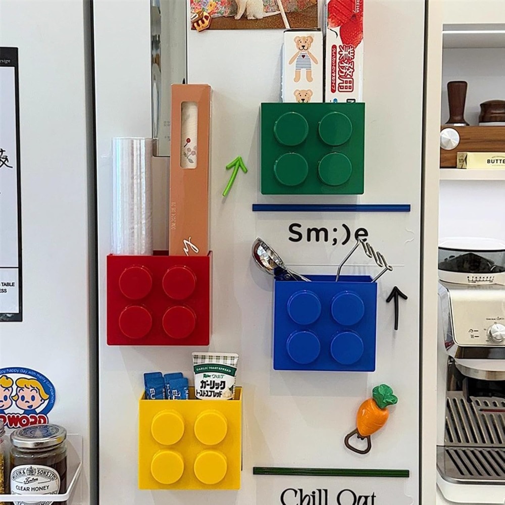 レゴ風マグネット式冷蔵庫オーガナイザーABSプラスチック製ド - Food Storage Cabinet For Kitchen のレビューと価格
