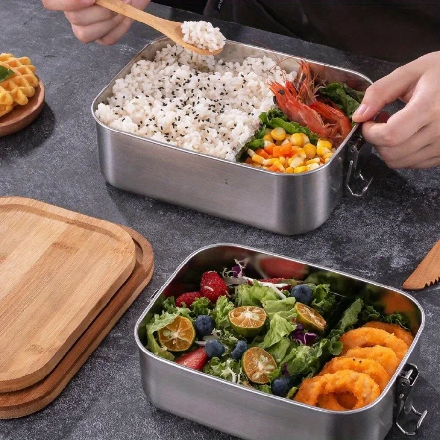 ステンレス鋼の竹のふた,弁当箱,食品収納ボックス,和風,新し - Food Storage Ideas のレビューと価格
