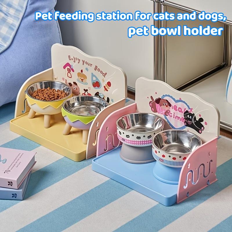 猫と犬用のペット用給餌テーブル、食べ物のこぼれを防ぎ、組み立 - Storage Tips For Food のレビューと価格