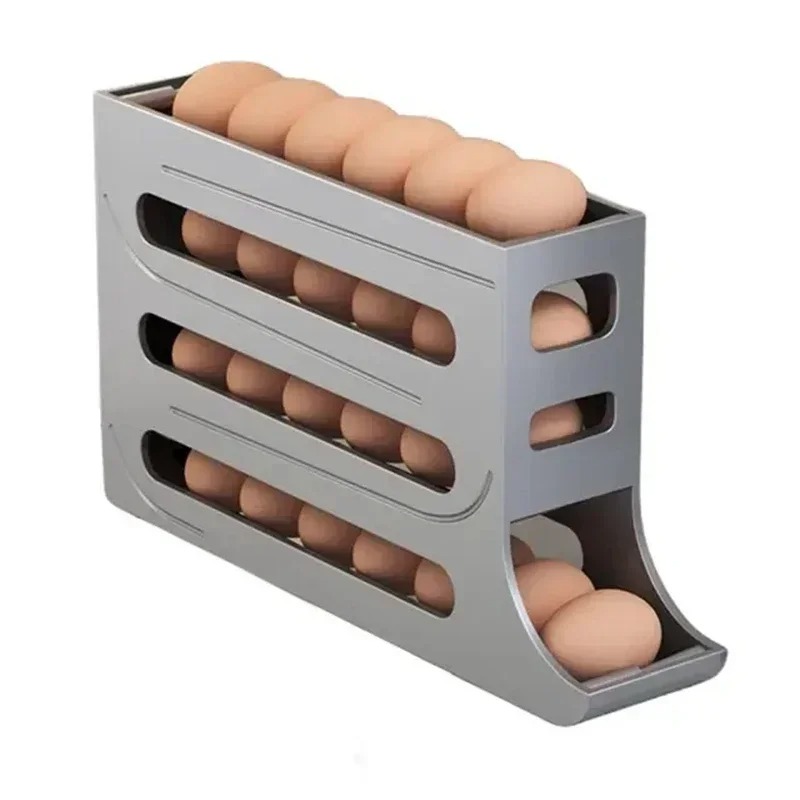 冷蔵庫用卵収納ボックス 4層式 自動回転卵ホルダー キッチン - Food Storage Cabinet For Kitchen のレビューと価格