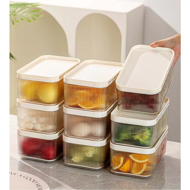 積み重ね可能なプラスチック製長方形PET冷蔵庫オーガナイザー - Food Storage Vegetables のレビューと価格