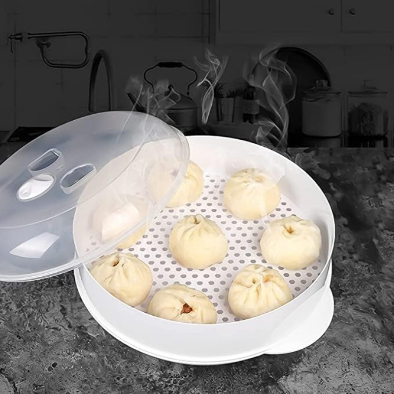 電子レンジ用蒸し器 – 食品グレードPP製、多層積み重ね可能 - Food Storage Essentials のレビューと価格