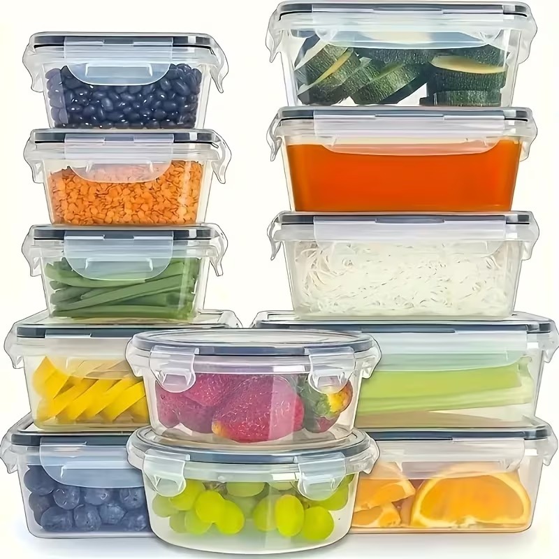 4個セット 透明食品保存容器 スナップ蓋付き、果物、野菜、パ - Food Storage Vegetables のレビューと価格